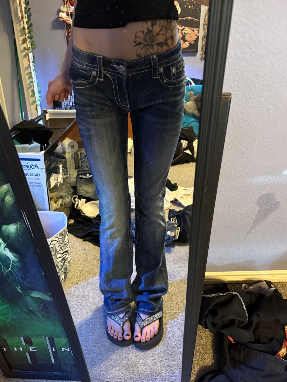 Real Y2K vintage Miss Me low rise bootcut jeans